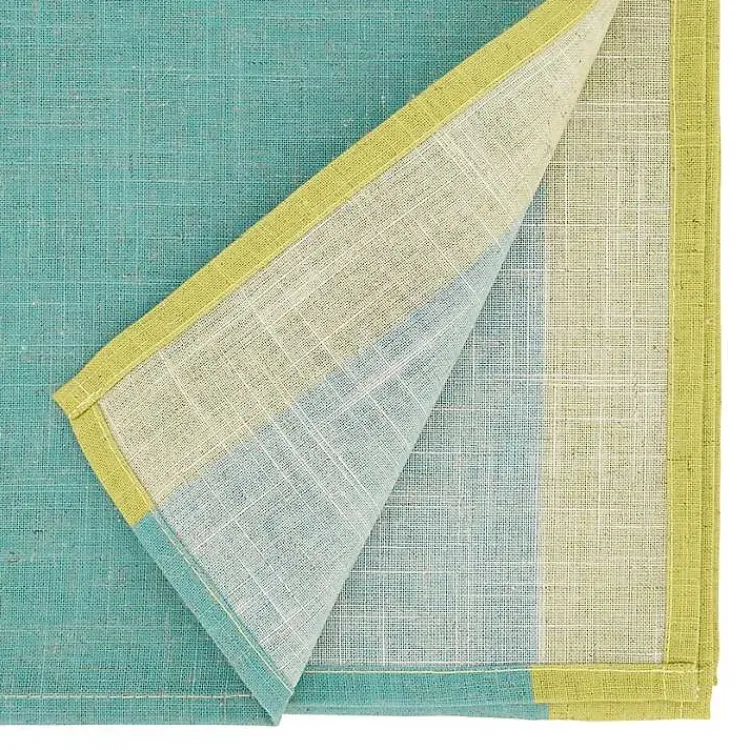 Kirklands Home Table Linens|Teal and Mustard Colorblock Table Runner