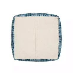 Hot Teal Distressed Geo Ultra-Soft Pouf Poufs & Floor Cushions