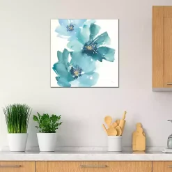 Kirklands Home Canvas Art|Teal Floral Cosmos Canvas Art Print