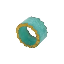 Kirklands Home Table Linens|Teal Geode Artistry Napkin Rings, Set of 4 Blue