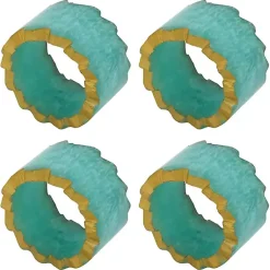 Kirklands Home Table Linens|Teal Geode Artistry Napkin Rings, Set of 4 Blue