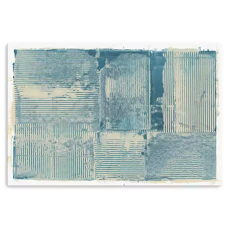 Kirklands Home Canvas Art|Teal Linework Canvas Art Print Blue