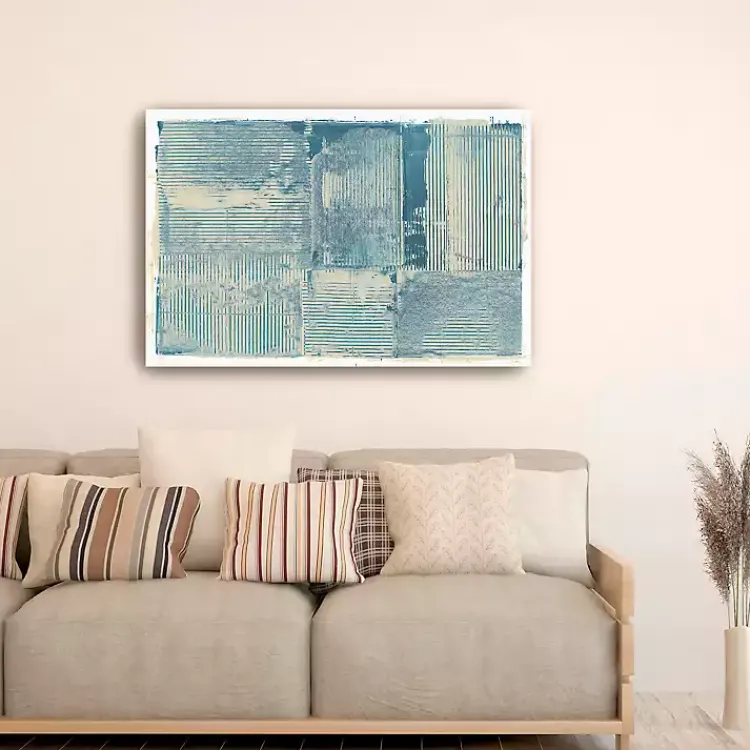 Kirklands Home Canvas Art|Teal Linework Canvas Art Print Blue