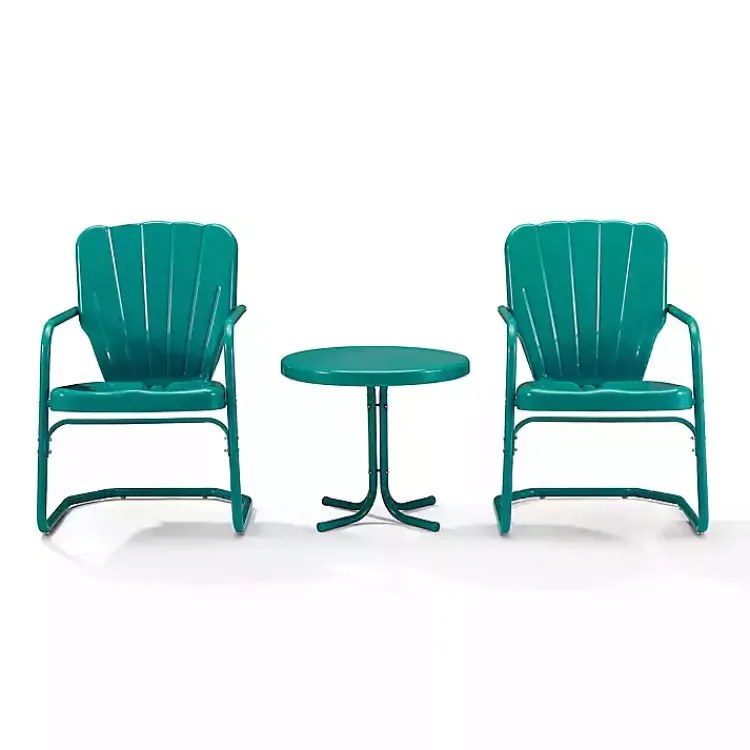 Kirklands Home Outdoor Sets|Teal Metal Ridgeland 3-pc. Chat Set Green