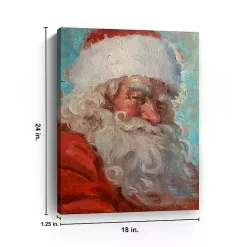 Discount Teal Santa Portrait Canvas Art Print Christmas Art & Wall Decor