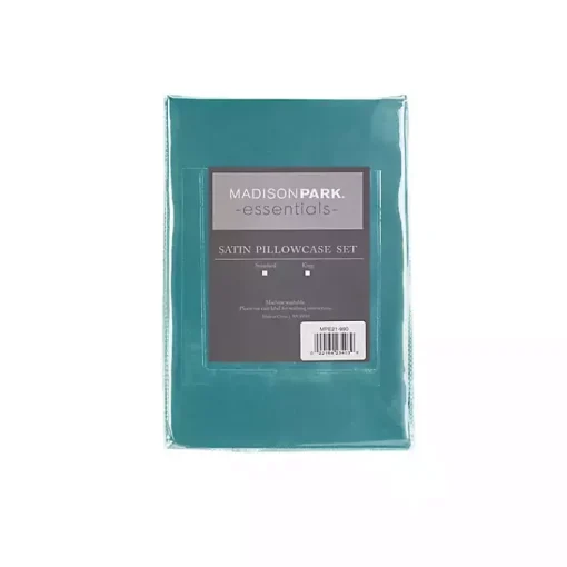 Kirklands Home Bed Sheets|Teal Satin Standard 2-pc. Pillow Case Set Blue