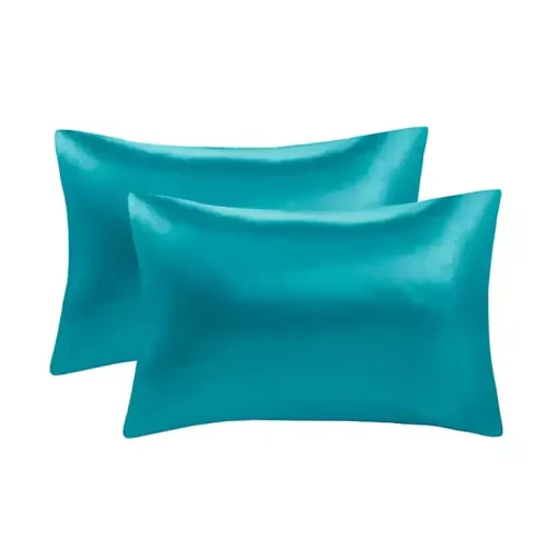 Kirklands Home Bed Sheets|Teal Satin Standard 2-pc. Pillow Case Set Blue
