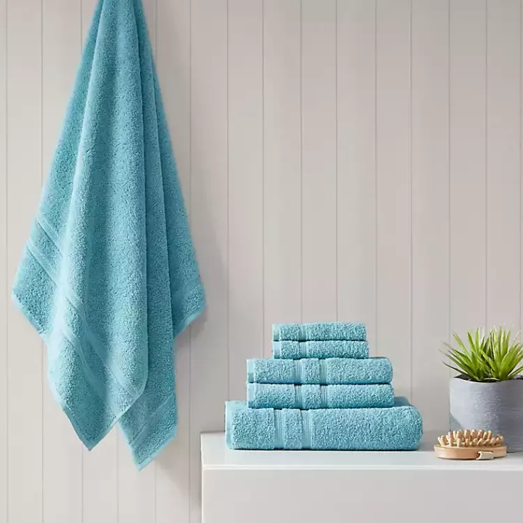 Kirklands Home Bath Towels|Teal Turkish Cotton 6-pc. Towel Set Blue