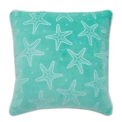 Outlet Teal Velvet Starfish Pillow Pillows