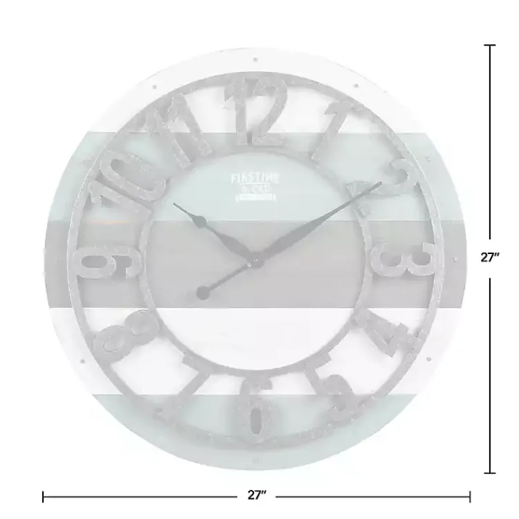 Kirklands Home Clocks|Teal Wood Plank Wall Clock Blue
