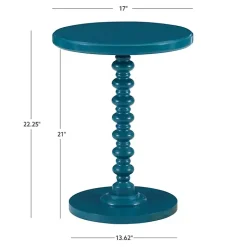 Kirklands Home Accent & End Tables|Teal Wood Spindle Side Table Blue