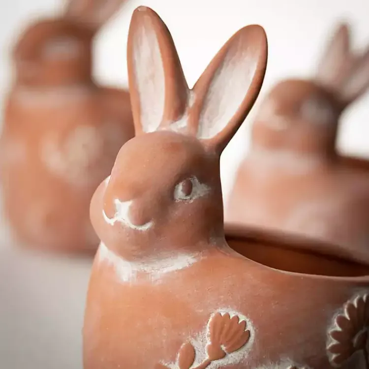 Best Terracotta Bunny Planters, Set of 3 Easter Decorations