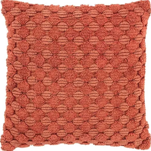 Sale Terracotta Looped Cotton Throw Pillow Pillows