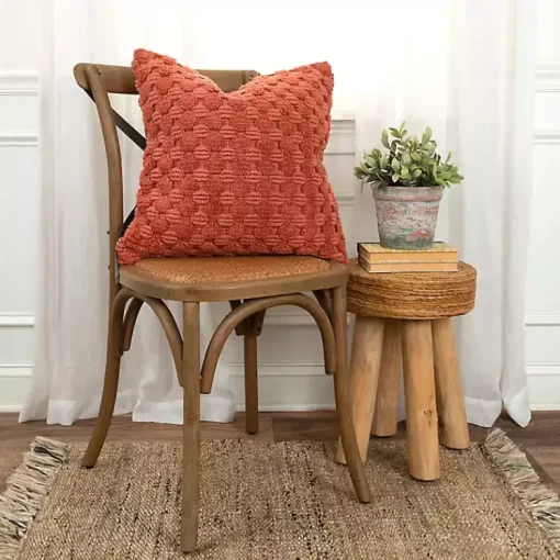 Sale Terracotta Looped Cotton Throw Pillow Pillows