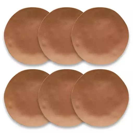 Kirklands Home Outdoor Dining|Terracotta Melamine Santal Dinner Plates, Set of 6 Orange