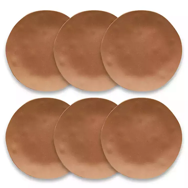 Kirklands Home Outdoor Dining|Terracotta Melamine Santal Dinner Plates, Set of 6 Orange