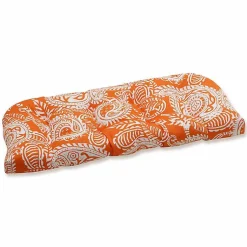 Kirklands Home Outdoor Cushions & Pillows|Terracotta Paisley Outdoor Settee Cushion