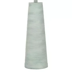 Kirklands Home Table Lamps|Textured Light Blue Tapered Table Lamp White
