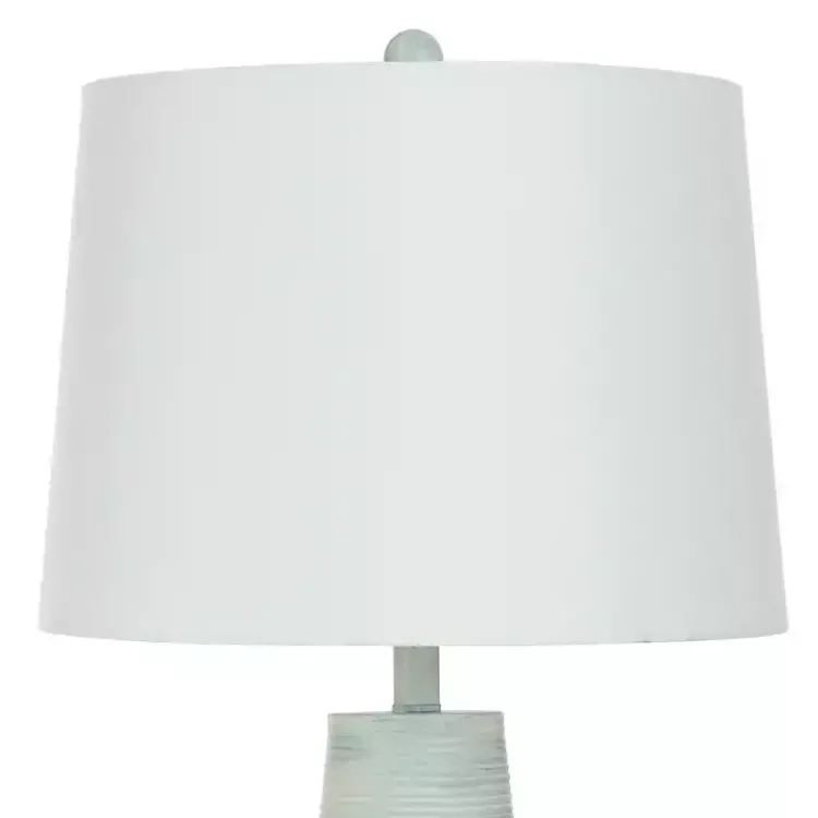 Kirklands Home Table Lamps|Textured Light Blue Tapered Table Lamp White