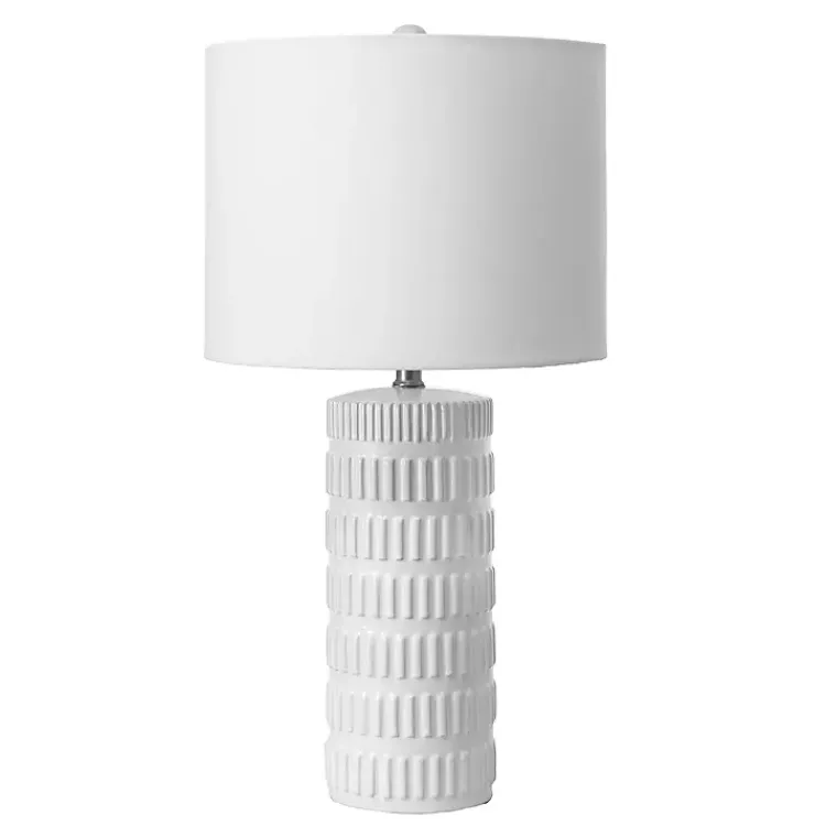 Kirklands Home Table Lamps|Textured Ceramic Table Lamp White