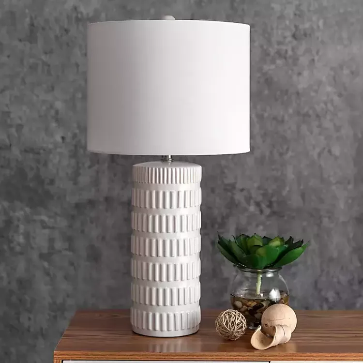 Kirklands Home Table Lamps|Textured Ceramic Table Lamp White