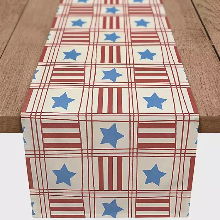 Kirklands Home Table Linens|4th of July Stars & Stripes Table Runner, 72 in.