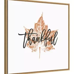 Discount Thankful Leaf Stamp Framed Canvas Art Print Fall