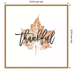 Discount Thankful Leaf Stamp Framed Canvas Art Print Fall