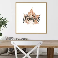 Discount Thankful Leaf Stamp Framed Canvas Art Print Fall