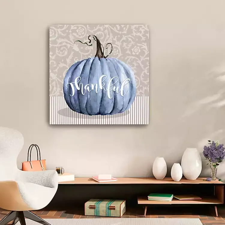 Hot Thankful Pumpkin Canvas Art Print, 30x30 Fall