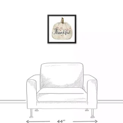 Clearance Thankful Pumpkin Framed Canvas Art Print Fall