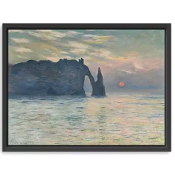 Kirklands Home Canvas Art|The Cliff-Etretat, Sunset Framed Canvas Art Print Blue