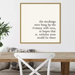 Clearance The Stockings Were Hung Framed Canvas Art Print Christmas Art & Wall Decor