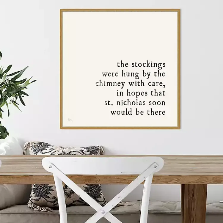Clearance The Stockings Were Hung Framed Canvas Art Print Christmas Art & Wall Decor