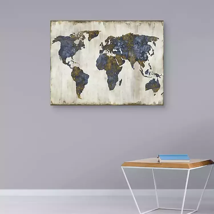 Kirklands Home Canvas Art|The World I Canvas Art Print Blue