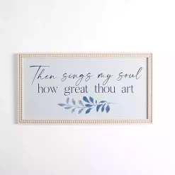 Kirklands Home Wall Quotes & Signs|Then Sings My Soul Blue Framed Wall Plaque