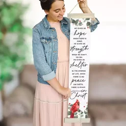 Outlet There is Peace in Christ Hanging Canvas Sign Christmas Art & Wall Decor