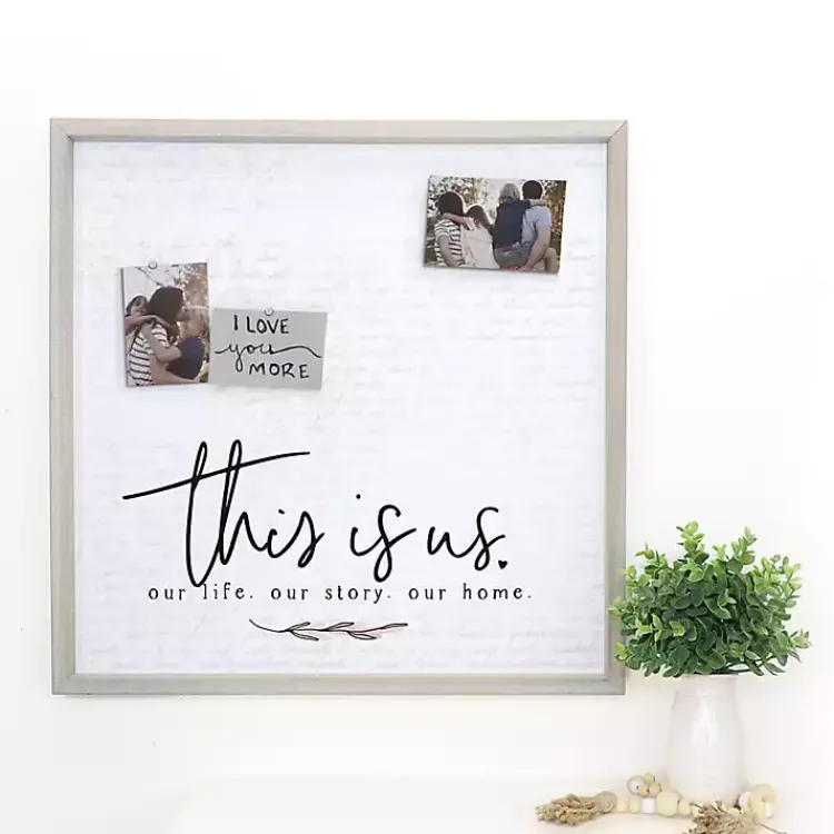 Kirklands Home Wall Plaques|This is Us Framed Magnetic Board Gray