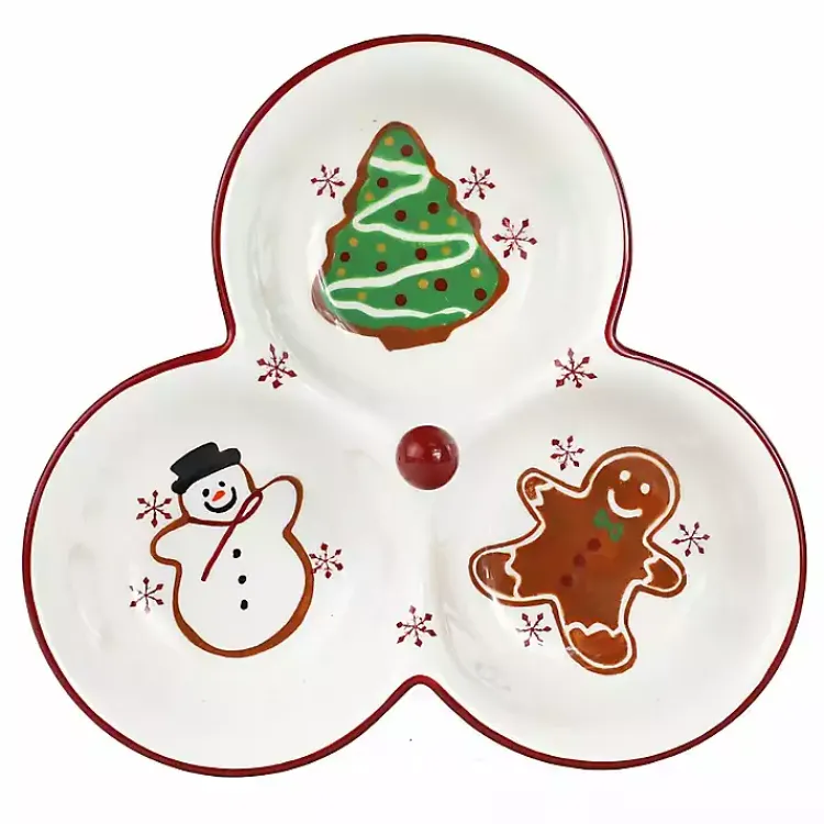Kirklands Home Serving & Entertaining|Three-Section Christmas Serving Platter
