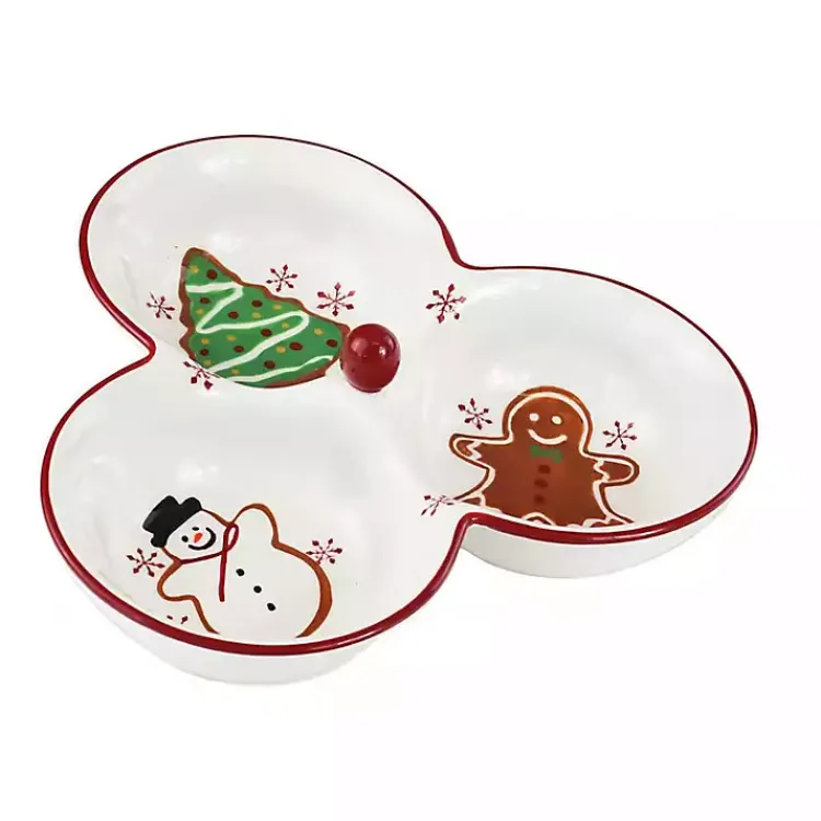 Kirklands Home Serving & Entertaining|Three-Section Christmas Serving Platter