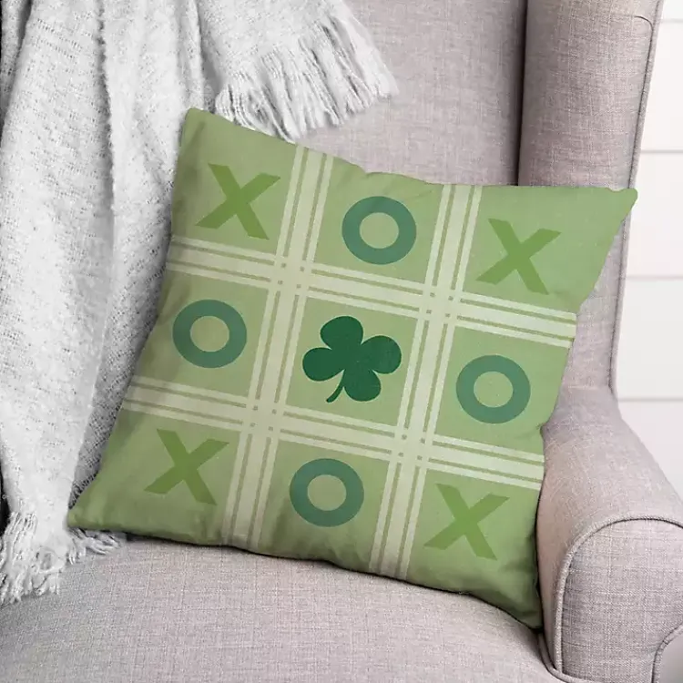 Sale Tic Tac Toe Clover Indoor/Outdoor Pillow Pillows