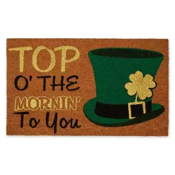 Hot Top O' the Morning to You Doormat St Patricks Day Decorations