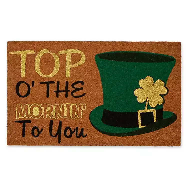 Hot Top O' the Morning to You Doormat St Patricks Day Decorations