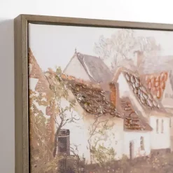 Kirklands Home Canvas Art|Town with Bridge Framed Canvas Art Print