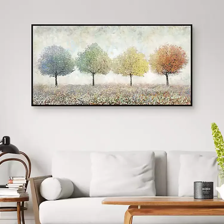 Kirklands Home Canvas Art|Transitional Trees Framed Canvas Art Print Multi