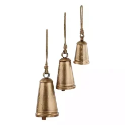 Clearance Triangular Aged Hanging Bells, Set of 3 Decorative Accents