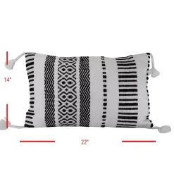 Kirklands Home Outdoor Cushions & Pillows|Tribal Stripe Tassel Outdoor Lumbar Pillow