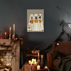 Sale Trick or Treat Dogs Canvas Art Print Halloween