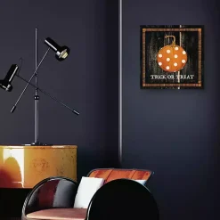 Online Trick or Treat Polka Dot Pumpkin Canvas Art Print Halloween