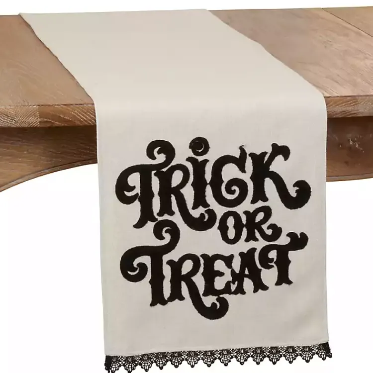 Kirklands Home Table Linens|Trick Or Treat Pom Pom Halloween Table Runner